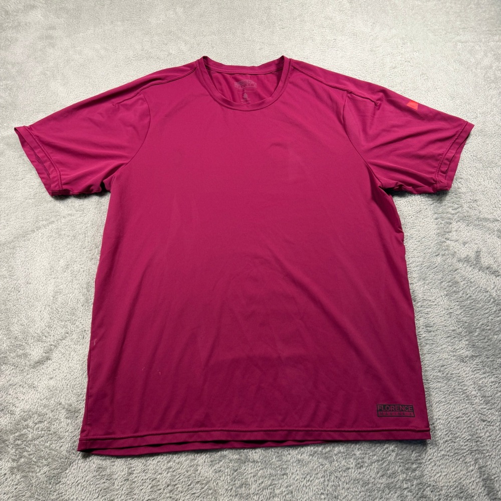 Florence Marine X Airtex T-Shirt Mens Large Burgundy Short Sleeve Quick Dry UPF